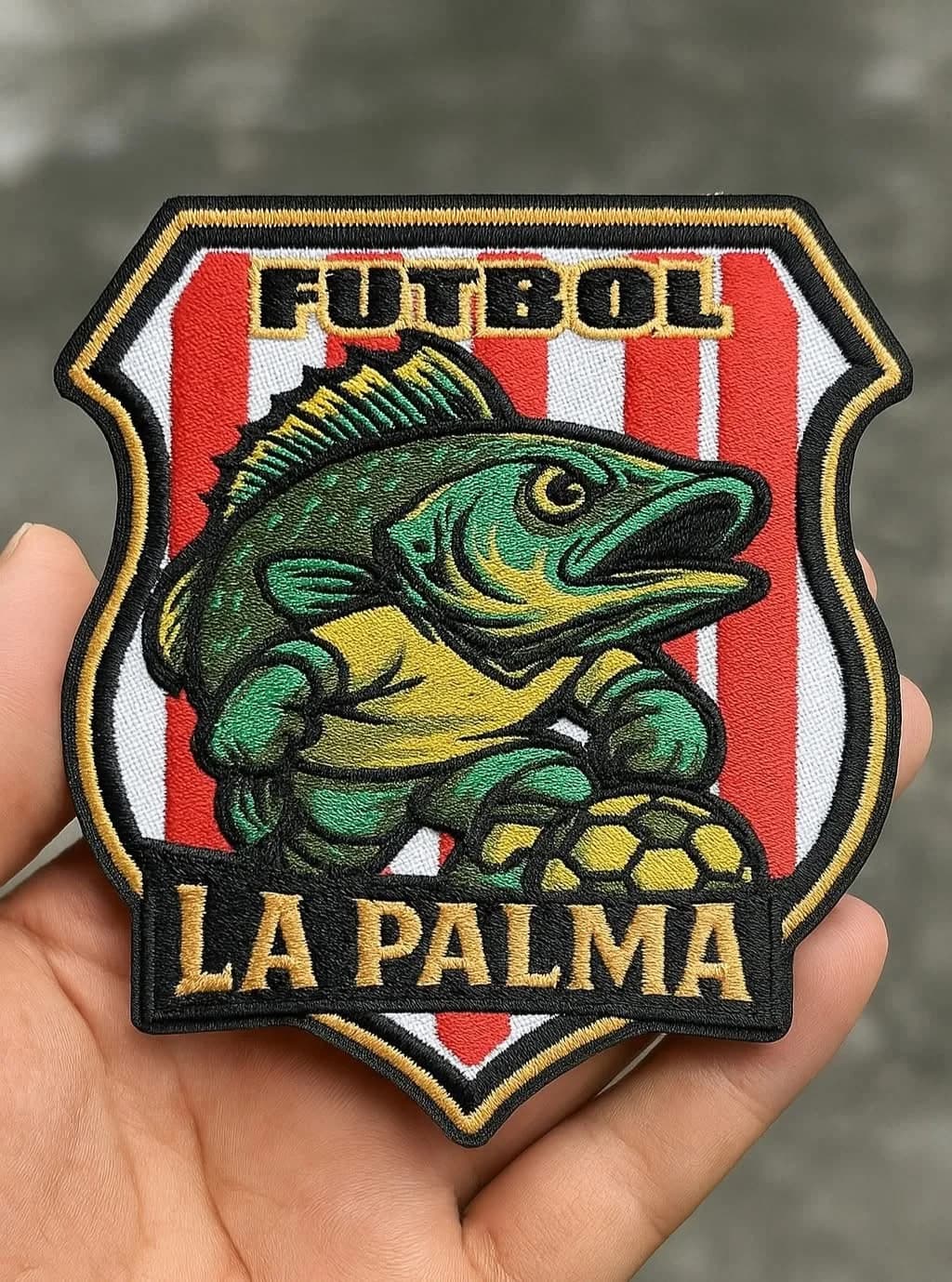 Custom embroidered crest patch created by Inca Threads for a Sacramento-area soccer club.