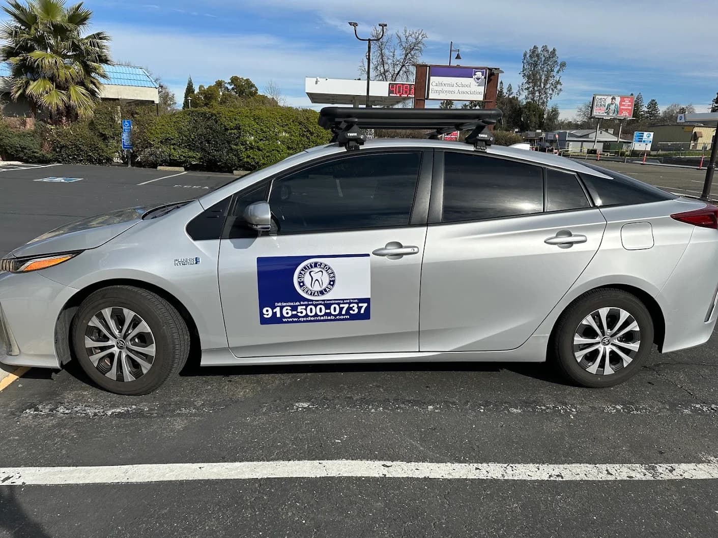 Custom full-color vehicle magnet produced by Inca Threads for a Sacramento-area dental lab.